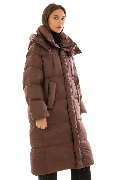 CHEERDUCK/5078 G-20 КОРИЧНЕВЫЙ Пуховик женский CHEERDUCK цвет Коричневый