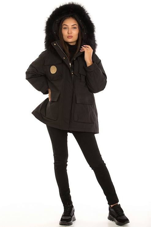 CHEERDUCK/YA 9728 ЧЕРНЫЙ Пуховик женский CHEERDUCK цвет Черный