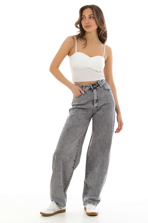 Fashion A-9623 СЕРЫЙ Джинсы женские FASHION цвет Серый