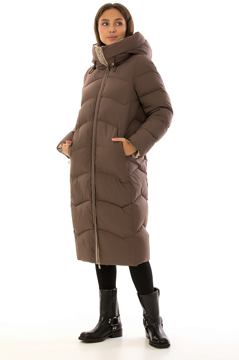 TOWMY 3226 КОРИЧНЕВЫЙ Пуховик женский TOWMY цвет Коричневый
