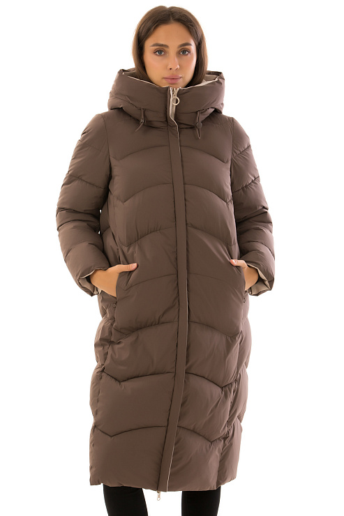 TOWMY 3226 КОРИЧНЕВЫЙ Пуховик женский TOWMY цвет Коричневый