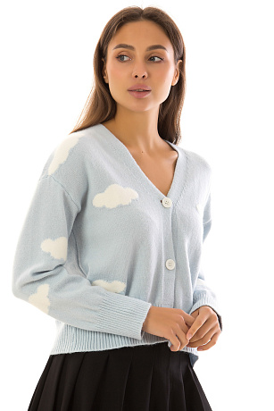 CHEERDUCK/HB 2397 ГОЛУБОЙ Кардиган женский CHEERDUCK цвет Голубой