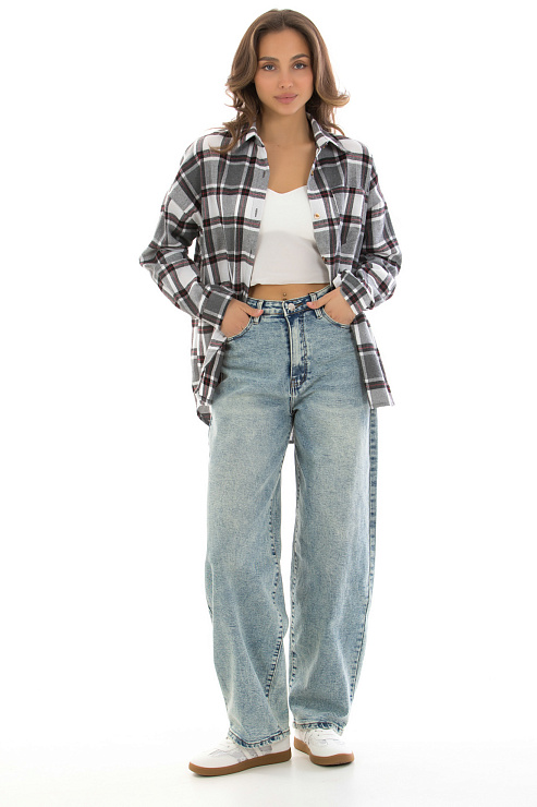 Fashion R-9058 БЕЛЫЙ Рубашка женская FASHION цвет Белый