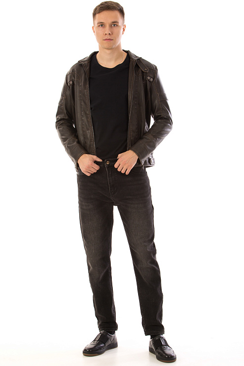 CHEERDUCK/6088 К8805 КОРИЧНЕВЫЙ Куртка кожаная мужская CHEERDUCK цвет Коричневый