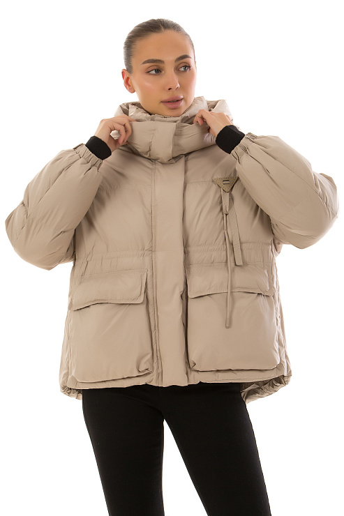 CHEERDUCK/2030 1103 БЕЖЕВЫЙ Пуховик женский CHEERDUCK цвет Бежевый