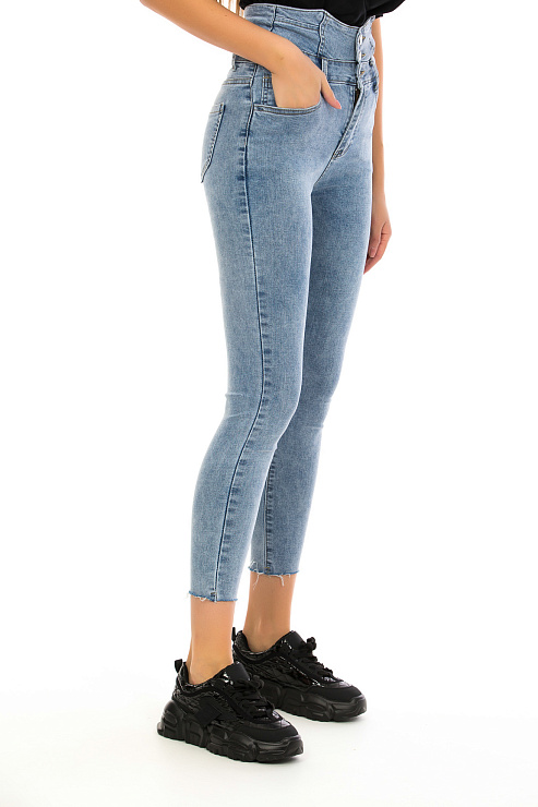 CHEER&DUCK/Sy 6118 ГОЛУБ. Джинсы женские CHEERDUCK цвет Голубой