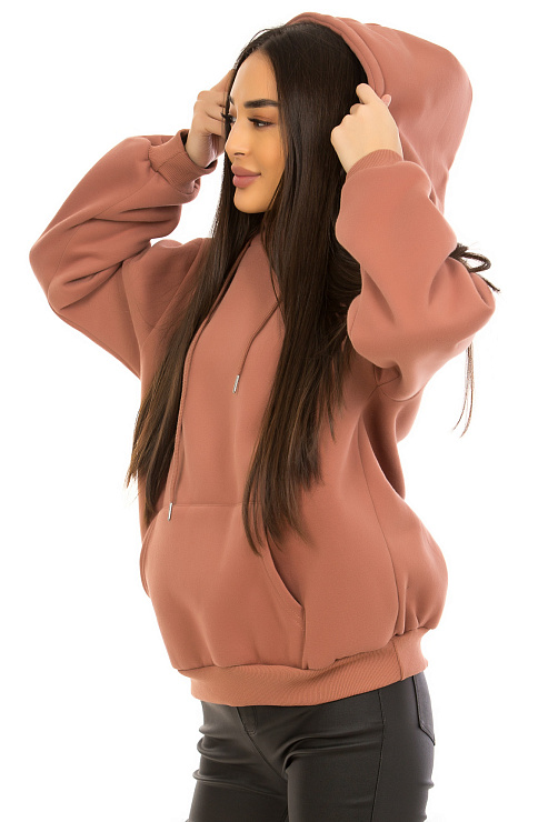 YY.SHOP 8580 КОРИЧН. Худи женские CHEERDUCK цвет Коричневый