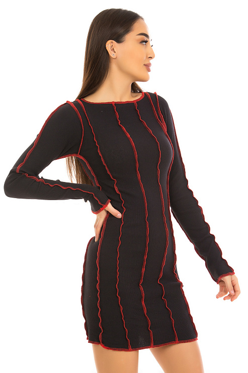 CHEERDUCK/YM 595 ЧЕРНЫЙ Платье  CHEERDUCK цвет Черный