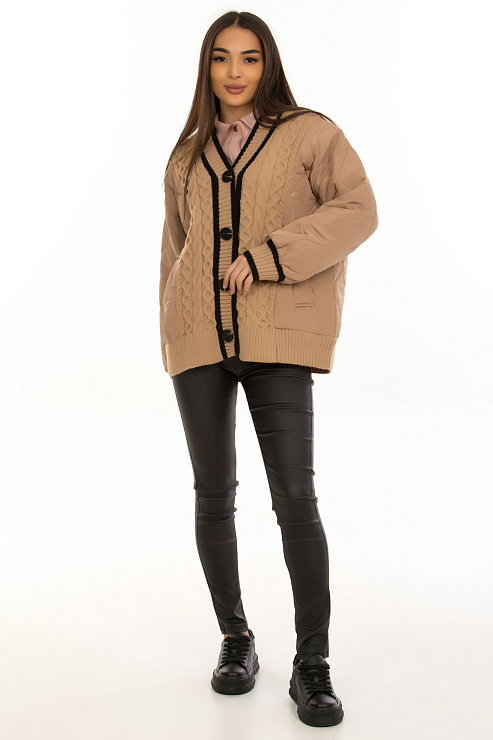 CHEERDUCK/2C19 402 КОРИЧН. Бомбер женский CHEERDUCK цвет Коричневый