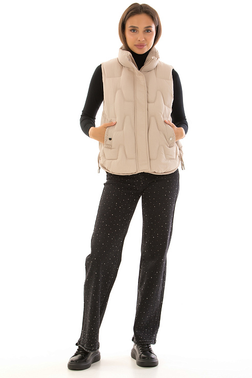CHEERDUCK/2C22 601 БЕЖЕВЫЙ Жилет женский CHEERDUCK цвет Бежевый