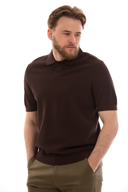 CHEERDUCK/4070 9009 КОРИЧНЕВЫЙ Поло мужское CHEERDUCK цвет Коричневый