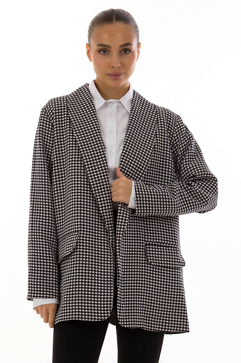 CHEERDUCK/FAH 011 БЕЛ.ЧЕРНЫЙ Пиджак женский CHEERDUCK цвет Белый