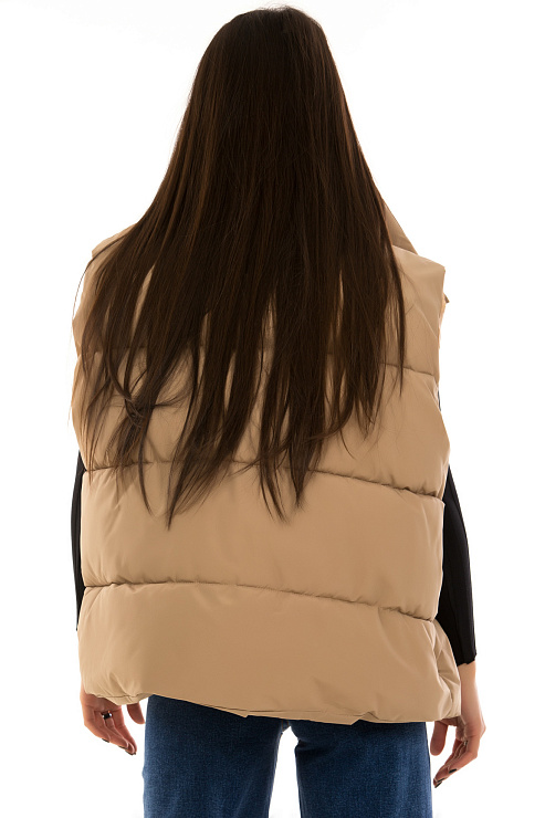 CHEERDUCK/BZ A05 КОРИЧНЕВЫЙ Жилет женский CHEERDUCK цвет Бежевый