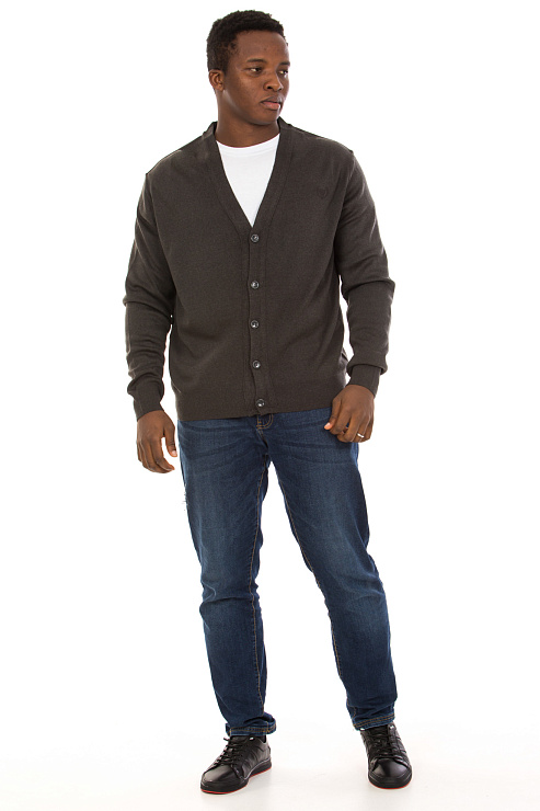 CHEERDUCK/BA 3762 СЕРЫЙ Кардиган мужской CHEERDUCK цвет Серый