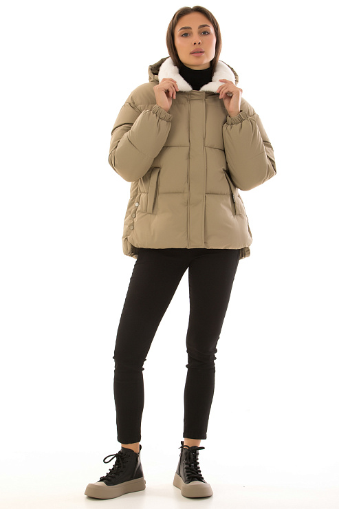CHEERDUCK/2030 A603 БЕЖЕВЫЙ Куртка женская CHEERDUCK цвет Бежевый