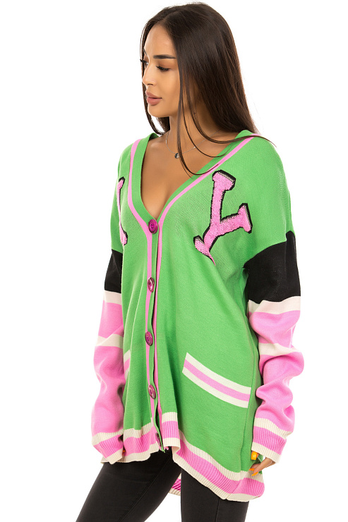 CHEERDUCK 7003 ЗЕЛЕНЫЙ Кардиган женский CHEERDUCK цвет Зеленый