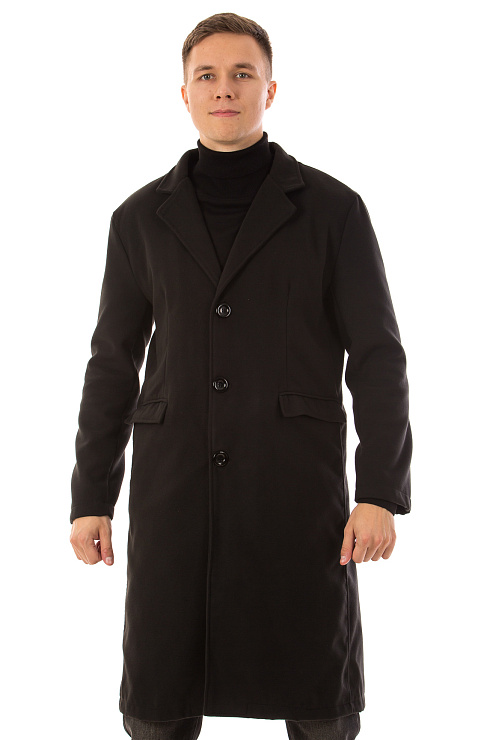 CHEERDUCK/6088 П2906 ЧЕРНЫЙ Пальто мужское CHEERDUCK цвет Черный