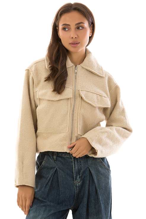 CHEERDUCK/2C19 219 БЕЖЕВЫЙ Бомбер женский CHEERDUCK цвет Бежевый