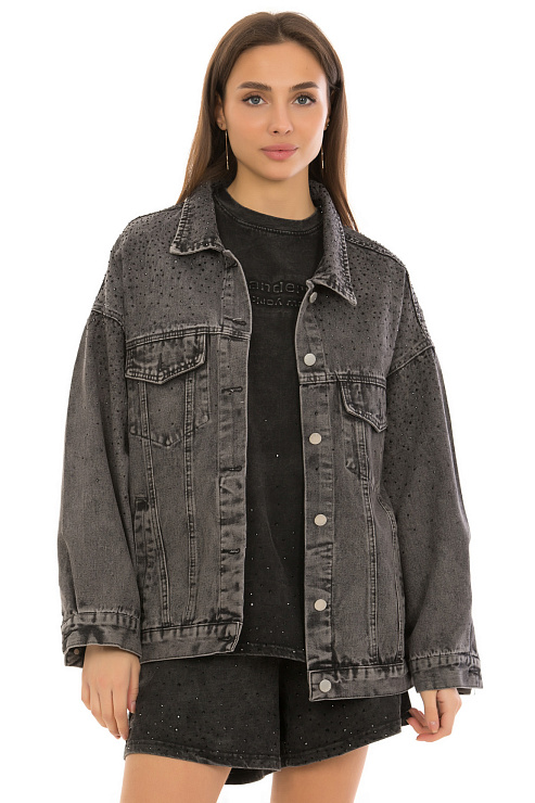 CHEERDUCK/2025 1696 СЕРЫЙ Куртка джинсовая женская CHEERDUCK цвет Серый