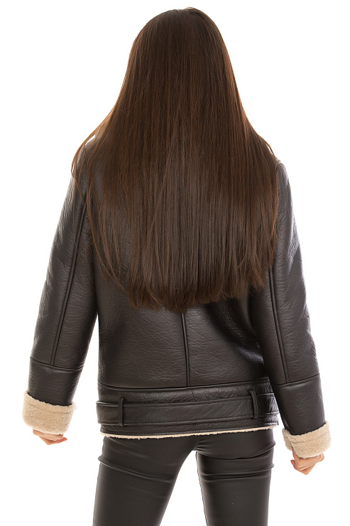 CHEERDUCK/YM 586-8 ЧЕРНЫЙ Дубленка женская CHEERDUCK цвет Черный