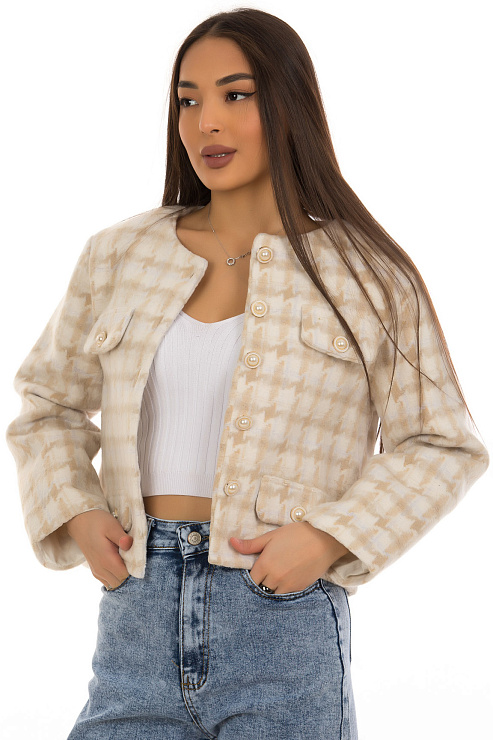 CHEERDUCK/GJ187 8586 БЕЖЕВЫЙ Жакет женский CHEERDUCK цвет Бежевый