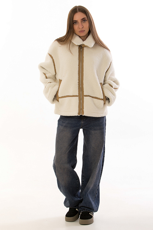 CHEERDUCK/2025 F25023 КОРИЧНЕВЫЙ Дубленка женская CHEERDUCK цвет Коричневый