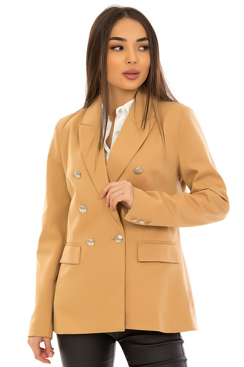 CHEERDUCK/2C19 910 КОРИЧНЕВЫЙ Пиджак женский CHEERDUCK цвет Бежевый