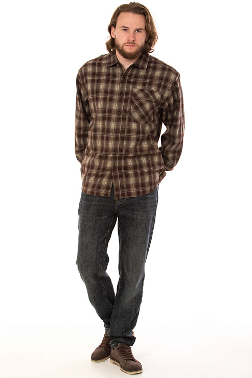 CHEERDUCK/4070 8096 КОРИЧНЕВЫЙ Рубашка мужская CHEERDUCK цвет Черный