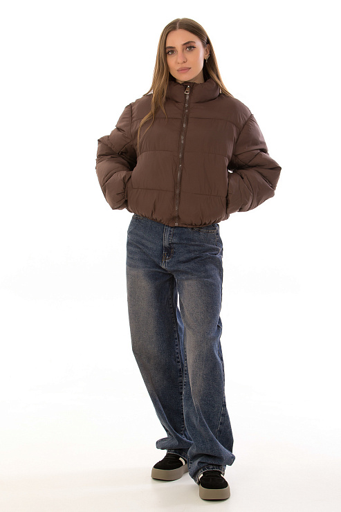 CHEERDUCK/2025 2662 КОРИЧНЕВЫЙ Куртка женская CHEERDUCK цвет Коричневый