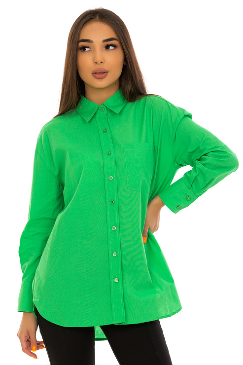 CHEERDUCK/2C19 263-1 ЗЕЛЕНЫЙ Рубашка женская CHEERDUCK цвет Зеленый
