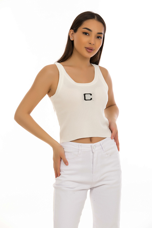 CHEERDUCK/zhinvpopvlor 20038 БЕЛЫЙ Топ женский CHEERDUCK цвет Белый