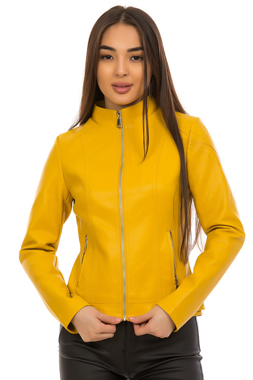 CHEERDUCK/BIN 2030 ЖЕЛТЫЙ Куртка кожаная женская CHEERDUCK цвет Желтый