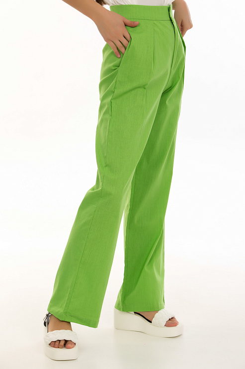 CHEERDUCK/2C19 6365 САЛАТОВЫЙ Брюки женские классические CHEERDUCK цвет Зеленый