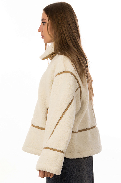 CHEERDUCK/2025 F25023 КОРИЧНЕВЫЙ Дубленка женская CHEERDUCK цвет Коричневый