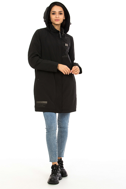 TANGCOI 7189 ЧЕРН. Плащ женский TANGCOI цвет Черный