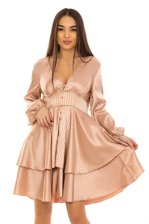 CHEERDUCK/2C19 22238 БЕЖЕВЫЙ Платье  CHEERDUCK цвет Бежевый