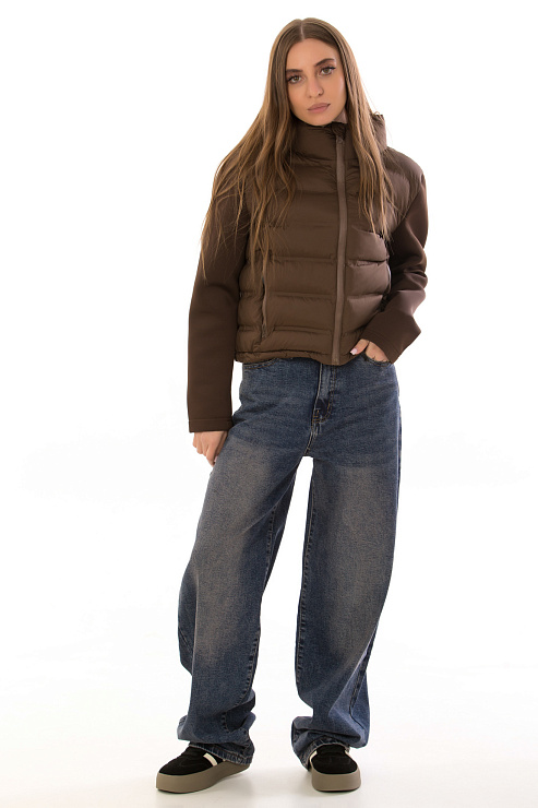 CHEERDUCK/2025 8823 КОРИЧНЕВЫЙ Куртка женская CHEERDUCK цвет Коричневый