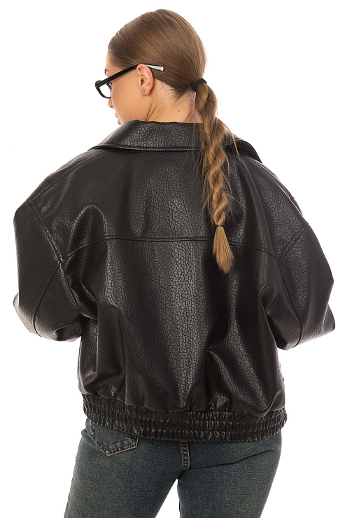 CHEERDUCK/2025 2634 ЧЕРНЫЙ Куртка кожаная д/с CHEERDUCK цвет Черный