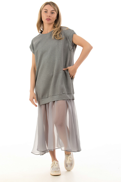 CHEERDUCK/237 P2025 СЕРЫЙ Платье  CHEERDUCK цвет Серый