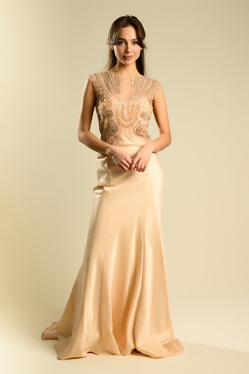 BELLABOA 1011 БЕЖЕВЫЙ Вечернее платье BELLABOA цвет Бежевый