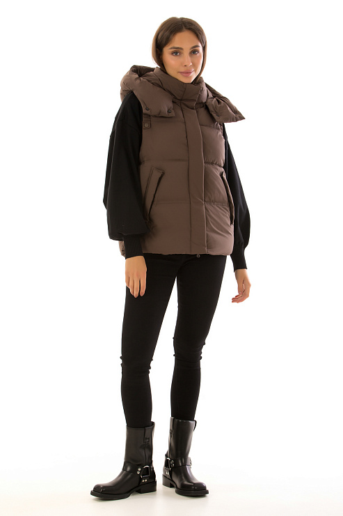 TOWMY 2342 КОРИЧНЕВЫЙ Жилет женский TOWMY цвет Коричневый