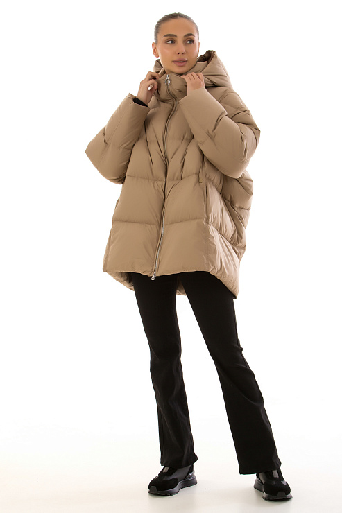 TOWMY A028 БЕЖЕВЫЙ Пуховик женский TOWMY цвет Бежевый