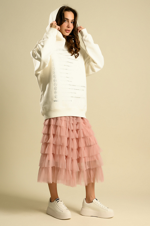 BELLABOA 111-55 БЕЛЫЙ Худи женское BELLABOA цвет Белый