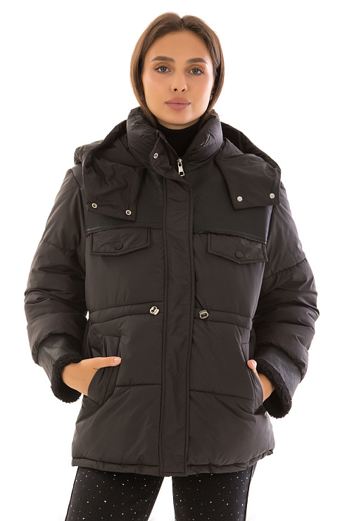 CHEERDUCK/2C22 A926 ЧЕРНЫЙ Куртка женская CHEERDUCK цвет Черный