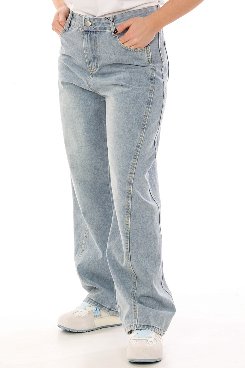 CHEERDUCK 6819 ГОЛУБОЙ Джинсы женские CHEERDUCK цвет Голубой