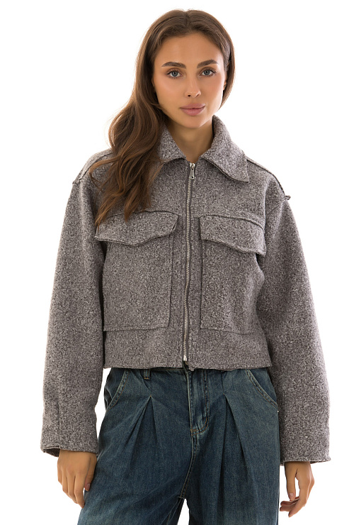 CHEERDUCK/2C19 219 СЕРЫЙ Бомбер женский CHEERDUCK цвет Серый