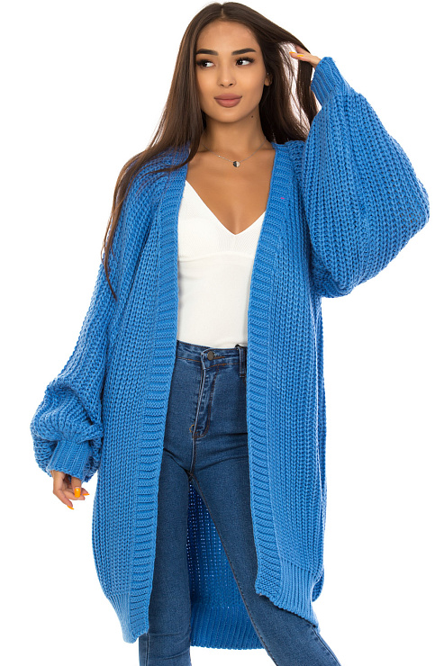 CHEERDUCK 4001 СИНИЙ Кардиган женский CHEERDUCK цвет Синий