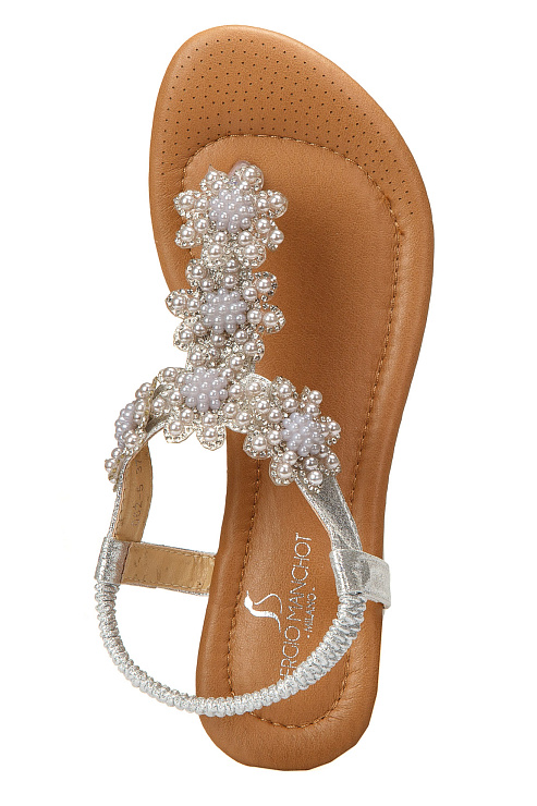 Вьетнамки SERGIO MANCHOT цвет Серебристый