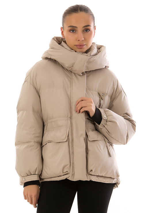 CHEERDUCK/2030 1103 БЕЖЕВЫЙ Пуховик женский CHEERDUCK цвет Бежевый