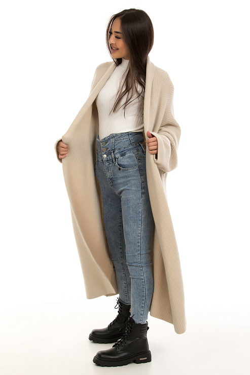 CHEER&DUCK/2C122 8813 БЕЖ. Кардиган женский CHEERDUCK цвет Бежевый